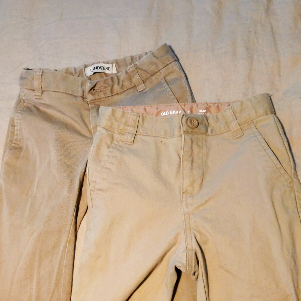 Two Pairs of Kids Size 7 Khaki Pants